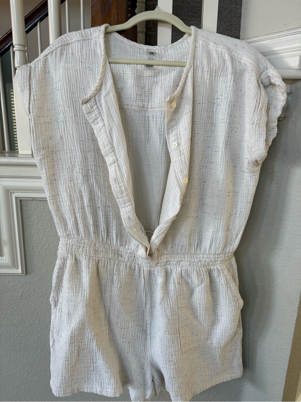 Loft Lou & Grey Lightweight White Gauze Romper